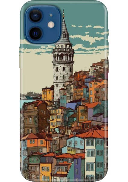 Apple iPhone 12 Kılıf Renkli Baskılı Silikon Galata