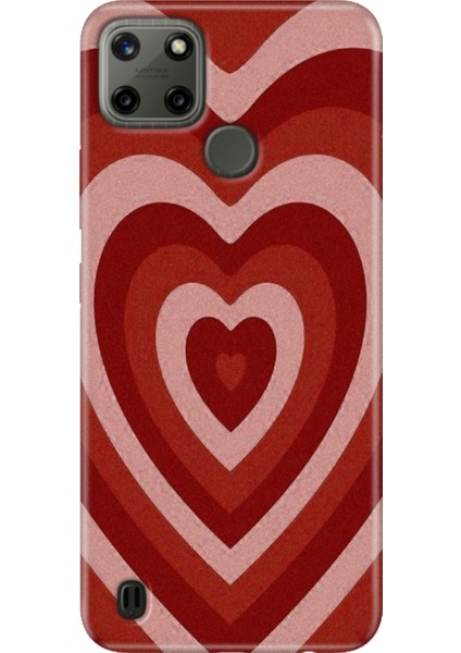 Realme C21Y - Realme C25Y Kılıf Desenli Kapak Renkli Tpu Uv Mat Kalp