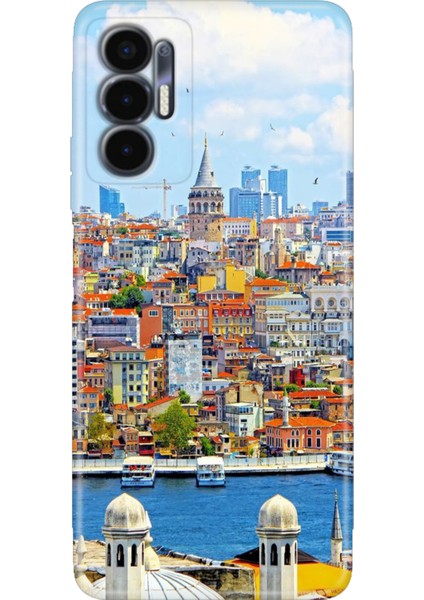 Tecno Pova 3 Kılıf (LF7N) Uyumlu Renkli Baskı Desen Esnek Silikon Istanbul