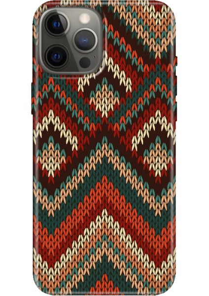 Apple iPhone 12 Pro Kılıf Tasarım Baskılı Silikon Zikzak