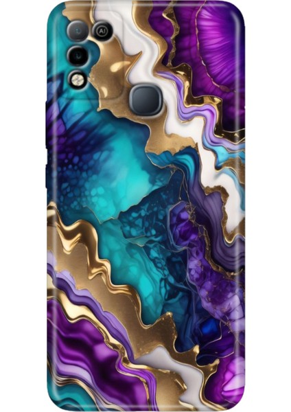 Infinix Hot 10 Play Kılıf Desenli Baskılı Esnek Silikon Kapak Keskin Ametist