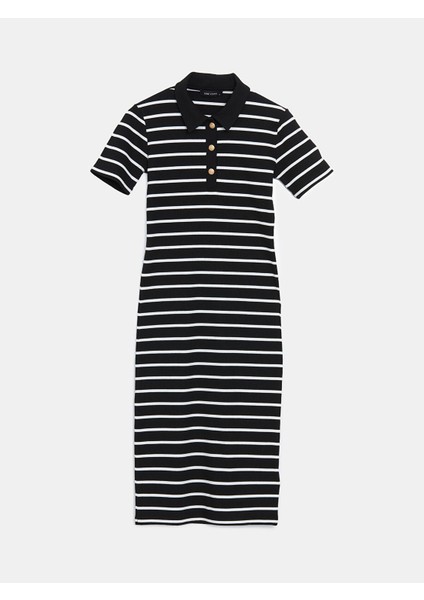 Yeni Sezon Gömlek Yaka Çizgili Elbise indirimleri