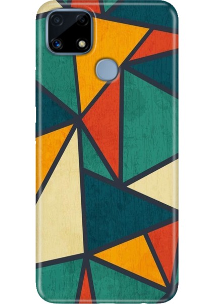Realme C25 Kılıf Desenli Silikon Renkli Phone Case Wall