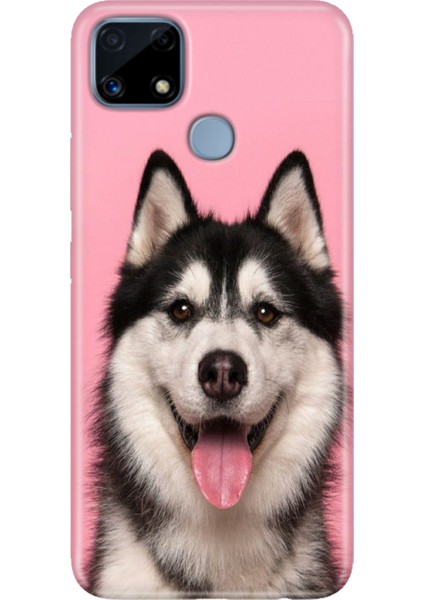 Realme C25 Kılıf Desenli Silikon Renkli Phone Case Hasky