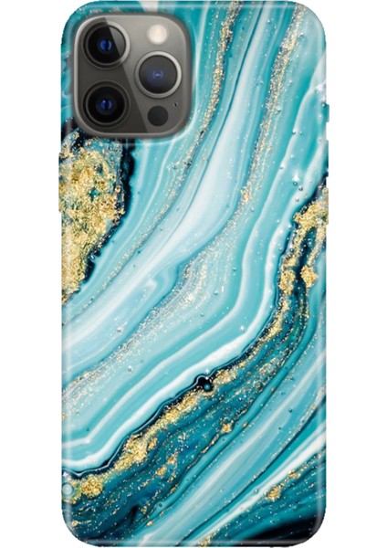Apple iPhone 12 Pro Kılıf Tasarım Baskılı Silikon Simli Taş