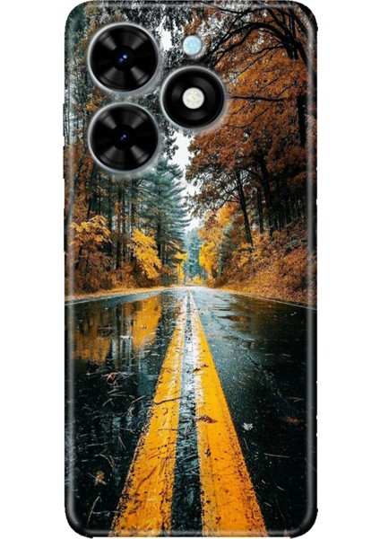 Tecno Spark Go 2024 Kılıf Baskılı Esnek Silikon Kapak Korku Yolu