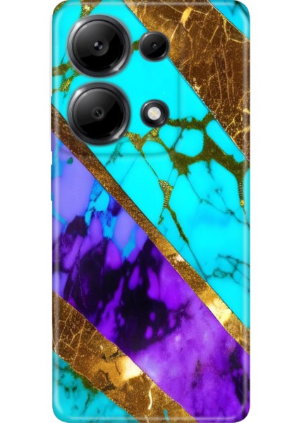 Xiaomi Redmi Note 13 Pro 4g Kılıf Renkli Tasarım Esnek Silikon Nezih Mermer