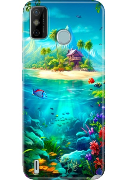 Tecno Spark 6 Go Kılıf Desenli Kapak Renkli Ermer Island