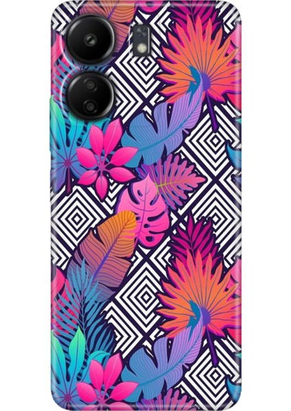 Xiaomi Redmi 13C - Poco C65 Kılıf Renkli Esnek Silikon Botanik