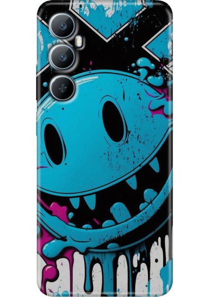 Realme C65 Kılıf (RMX3910) Uyumlu Renkli Baskılı Silikon Vintage Wall