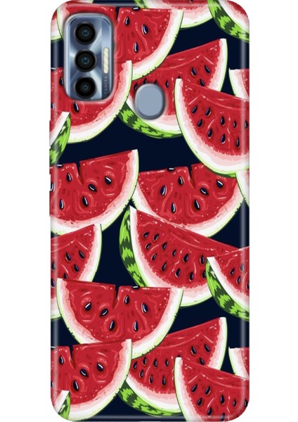 Tecno Spark 7 Pro Kılıf Renkli Silikon Karpuz