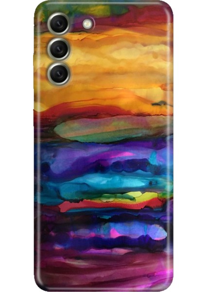 Samsung Galaxy S21 Fe Kılıf Desenli Kapak Renkli Tpu Uv Sulu Boya