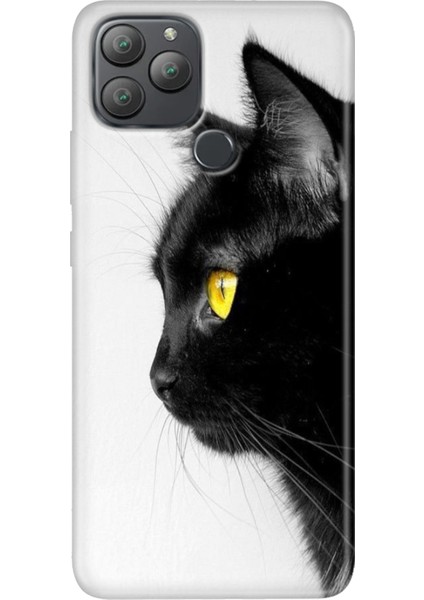 General Mobile Gm 22 Plus Kılıf Desenli Esnek Silikon Uv Kedi Bakışı