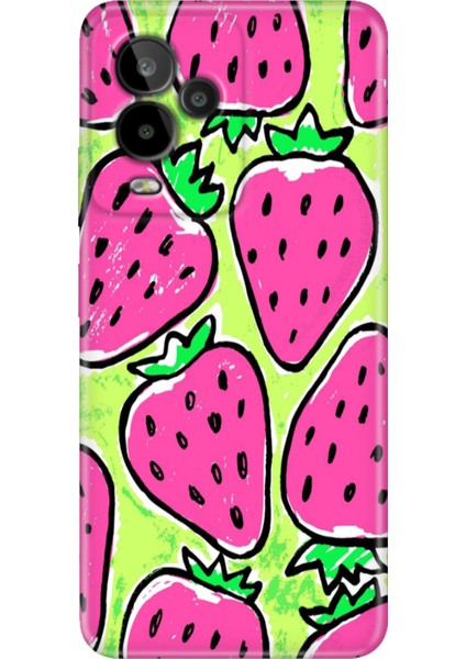 General Mobile Gm 24 Pro Kılıf Desenli Esnek Silikon Temalı Çilek