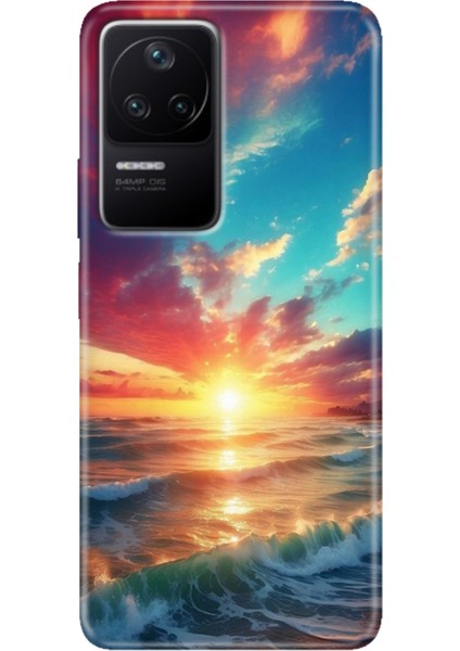 Xiaomi Poco F4 Kılıf Desenli Kapak Renkli Ermer Okyanus