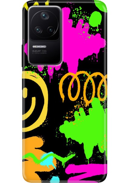 Xiaomi Poco F4 Kılıf Desenli Kapak Renkli Ermer Smile