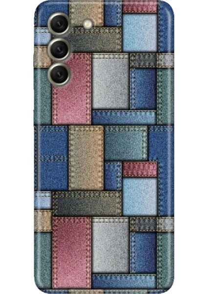 Samsung Galaxy S21 Fe Kılıf Desenli Kapak Renkli Tpu Uv Jean Pattern