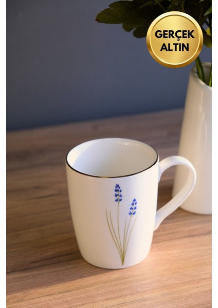 Porselen Natura Lavanta Kulplu Mug Kupa 9cm 220ML Tekli modelleri