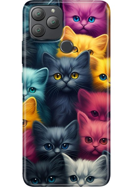 General Mobile Gm 22 Plus Kılıf Desenli Esnek Silikon Uv Kedi Ordusu