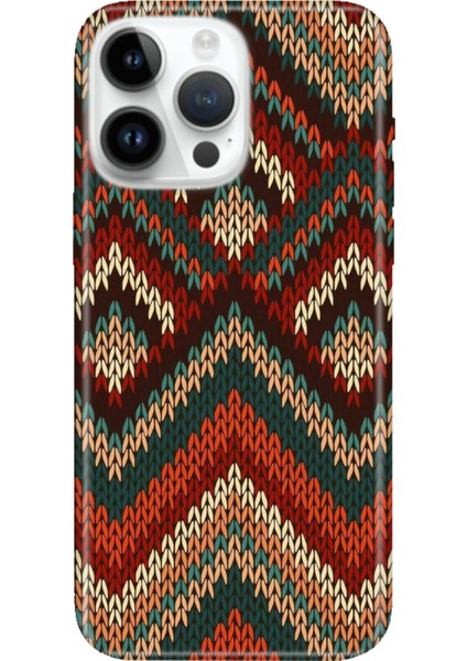 iPhone 16 Pro Max Kılıf Silikon Desenli Baskılı Cover Zikzak