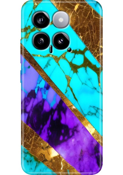 Xiaomi Mi 14 Kılıf Renkli Rubber Kapak Silikon Nezih Mermer