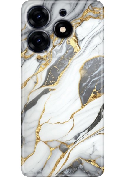 Tecno Spark 20 - 20C Kılıf Renkli Temalı Tarz Silikon Arsos Mermer