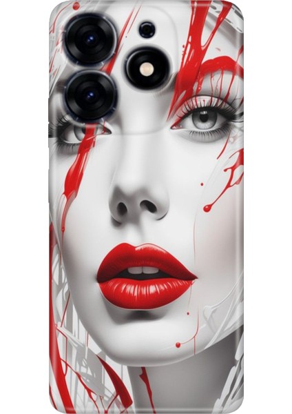 Tecno Spark 20 - 20C Kılıf Renkli Temalı Tarz Silikon Lady