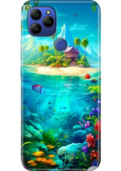 General Mobile Gm 21 G310 Kılıf Baskılı Silikon Case Island