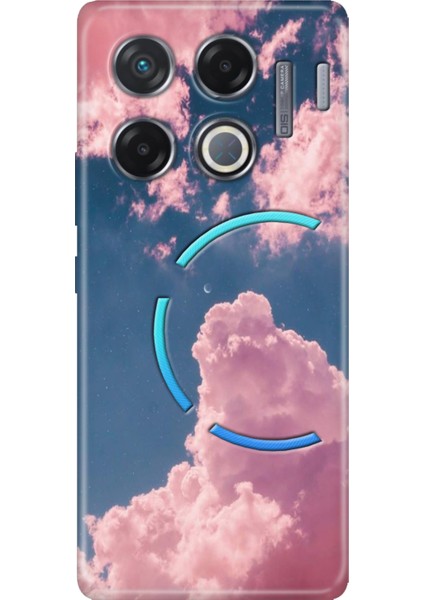 Infinix Gt 20 Pro Kılıf Renkli Esnek Silikon Pembe Bulut