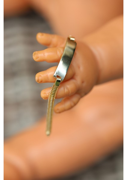 14 Ayar Altın Hasır Örme Zincirli Çocuk Künyesi indirimleri