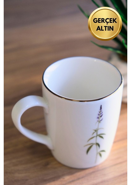 Porselen Natura Salkım Kulplu Mug Kupa 9cm 220ML Tekli modelleri