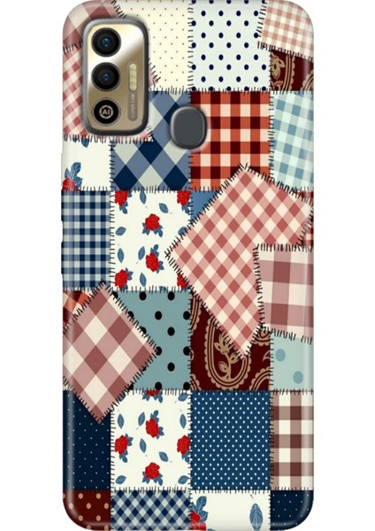 Tecno Spark 7 - 7t Kılıf Renkli Temalı Tecno Desenli Silikon Yama