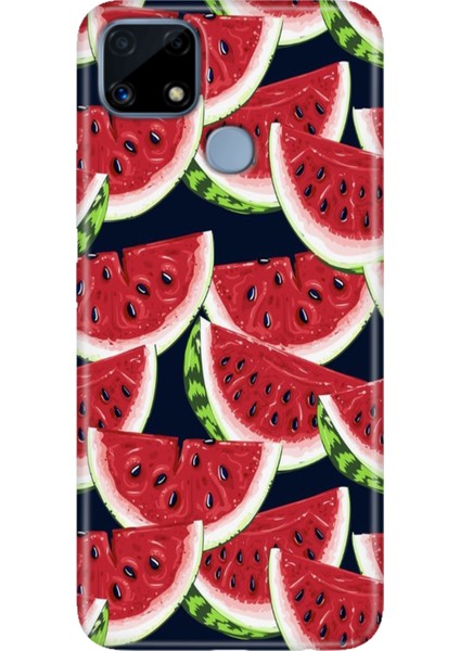 Realme C25 Kılıf Desenli Silikon Renkli Phone Case Karpuz