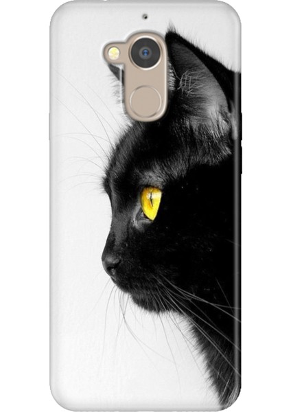 General Mobile Gm 8 Uyumlu Kılıf Desenli Silikon Renkli Tpu Uv Kedi Bakışı