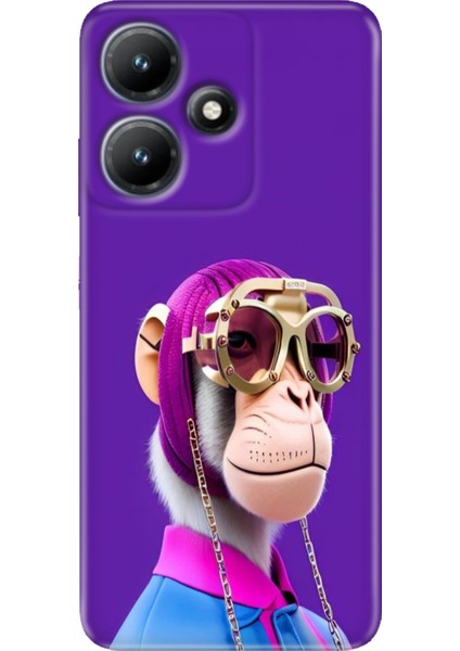 Infinix Hot 30I X669 Kılıf Baskılı Esnek Silikon Kapak Monkey