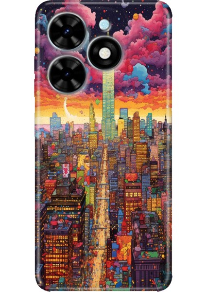 Tecno Spark Go 2024 Kılıf Baskılı Esnek Silikon Kapak Retro Newyork