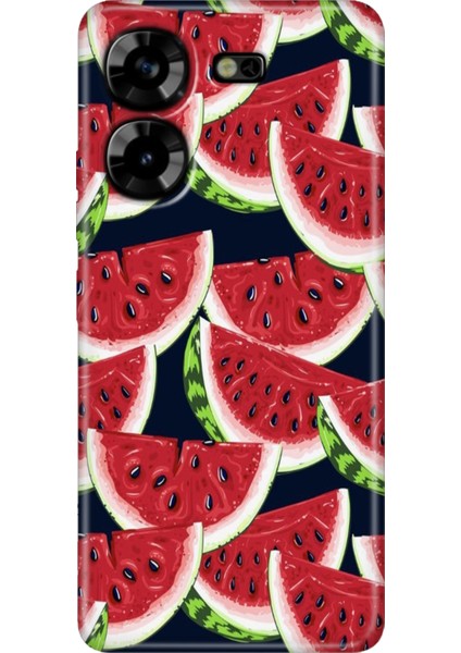 Tecno Pova 5 Kılıf Renkli Esnek Silikon Karpuz