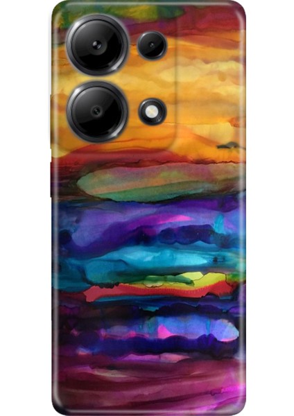 Xiaomi Redmi Note 13 Pro 4g Kılıf Renkli Tasarım Esnek Silikon Sulu Boya