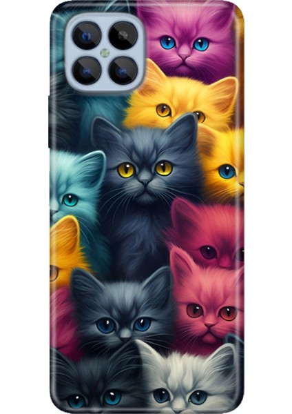 Omix X600 Kılıf Renkli Esnek Silikon Kedi Ordusu