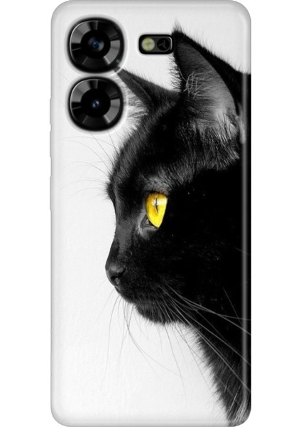 Tecno Pova 5 Kılıf Renkli Esnek Silikon Kedi Bakışı