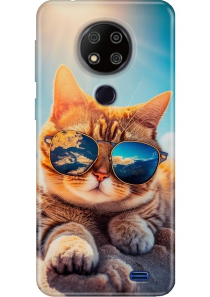 Reeder P13 Blue Max 2020 Kılıf Desenli Kapak Silikon Cover Cat