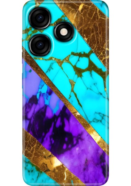 Tecno Spark 10 4g - 10C Kılıf Renkli Özel Çizim Esnek Silikon Nezih Mermer