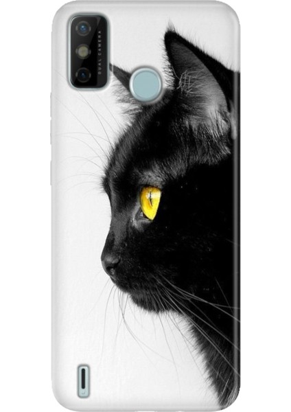 Tecno Spark 6 Go Kılıf Desenli Kapak Renkli Ermer Kedi Bakışı