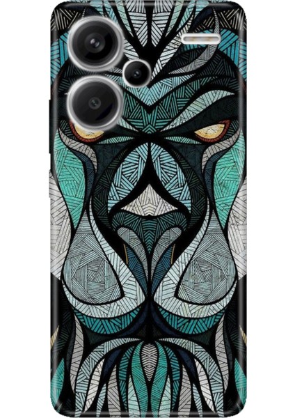 Xiaomi Redmi Note 13 Pro Plus 5g Kılıf Tasarım Outlet Silikon Lion Mandala