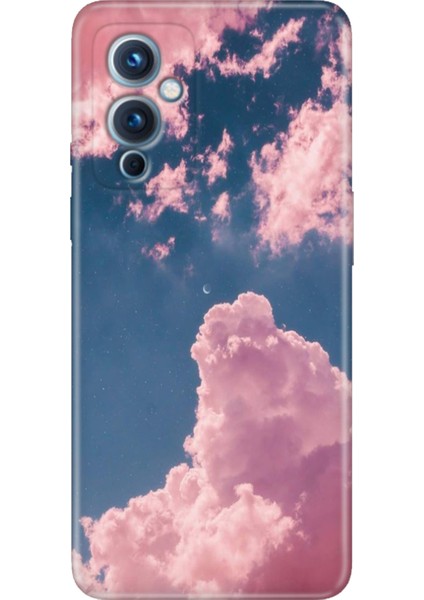 Oneplus 9 Kılıf Desenli Silikon Renkli Tpu Uv Pembe Bulut