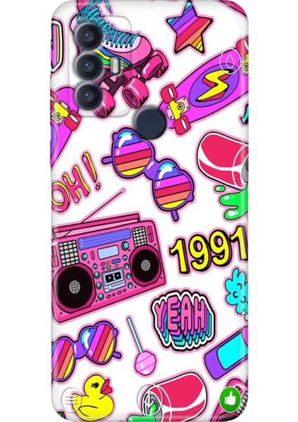 Tcl 30 Se Kılıf Desenli Silikon Renkli Tpu Uv 90'lar