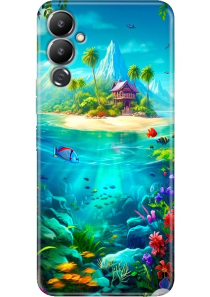 Tecno Pova Neo 4 Kılıf Renkli Özel Çizim Esnek Silikon Island