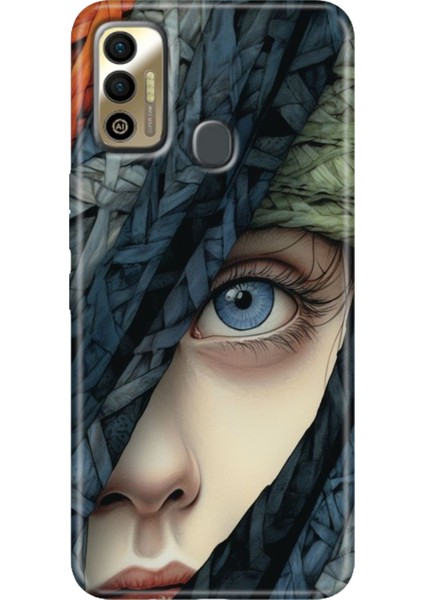 Tecno Spark 7 - 7t Kılıf Renkli Temalı Tecno Desenli Silikon Siluet