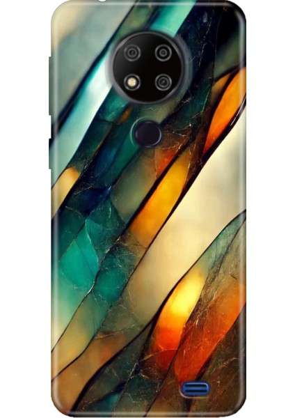 Reeder P13 Blue Max 2020 Kılıf Desenli Kapak Silikon Cover Flora Mermer