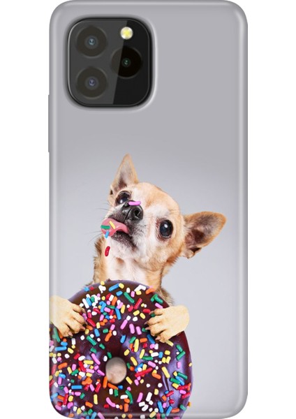 Oukitel C21 Pro / Plus Uyumlu Kılıf Desenli Silikon Renkli Tpu Uv Donut Dog
